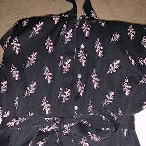 Back and pink floral dress